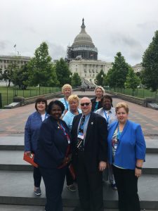 Norma Rodgers, president, Dr. Benjamin Evans, president-elect and Judith Schmidt, CEO and New Jersey State Nurses Association members went to Capitol Hill on June 23 to advocate for gun violence study, safe staffing, workforce development funding and access-to-care for veterans.