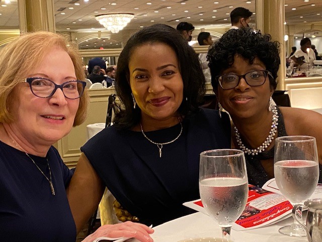 2022 Diva and Dons Gala. Form your left to right:  Beth Knox, Hilda Aluko, Keisha Cogdell 