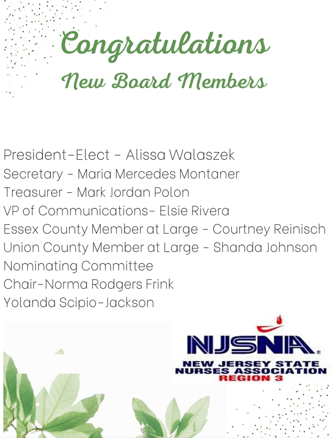 Congratulations to New Board Members